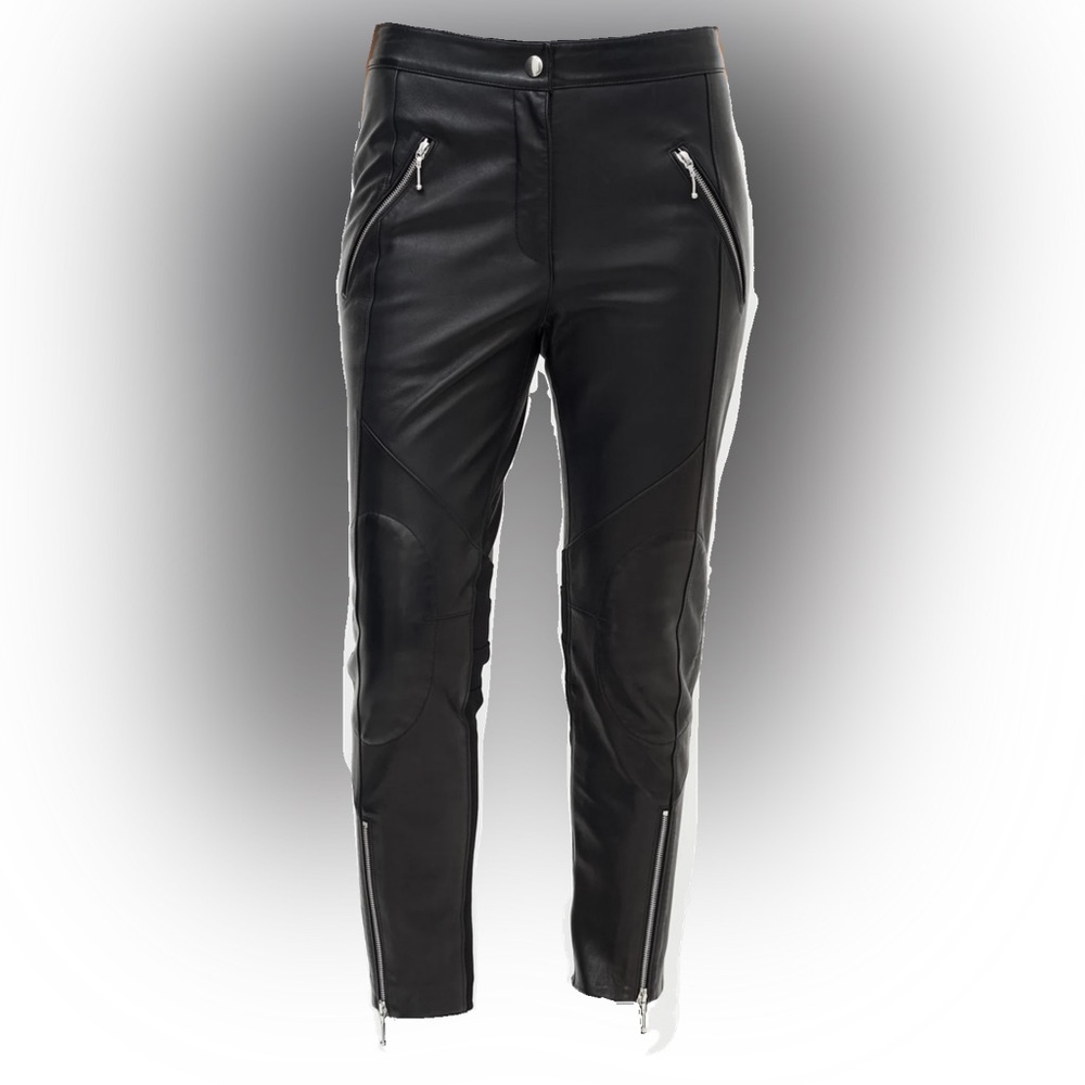 ALEXANDER WANG LEATHER MOTO SLIM LEG TROUSER